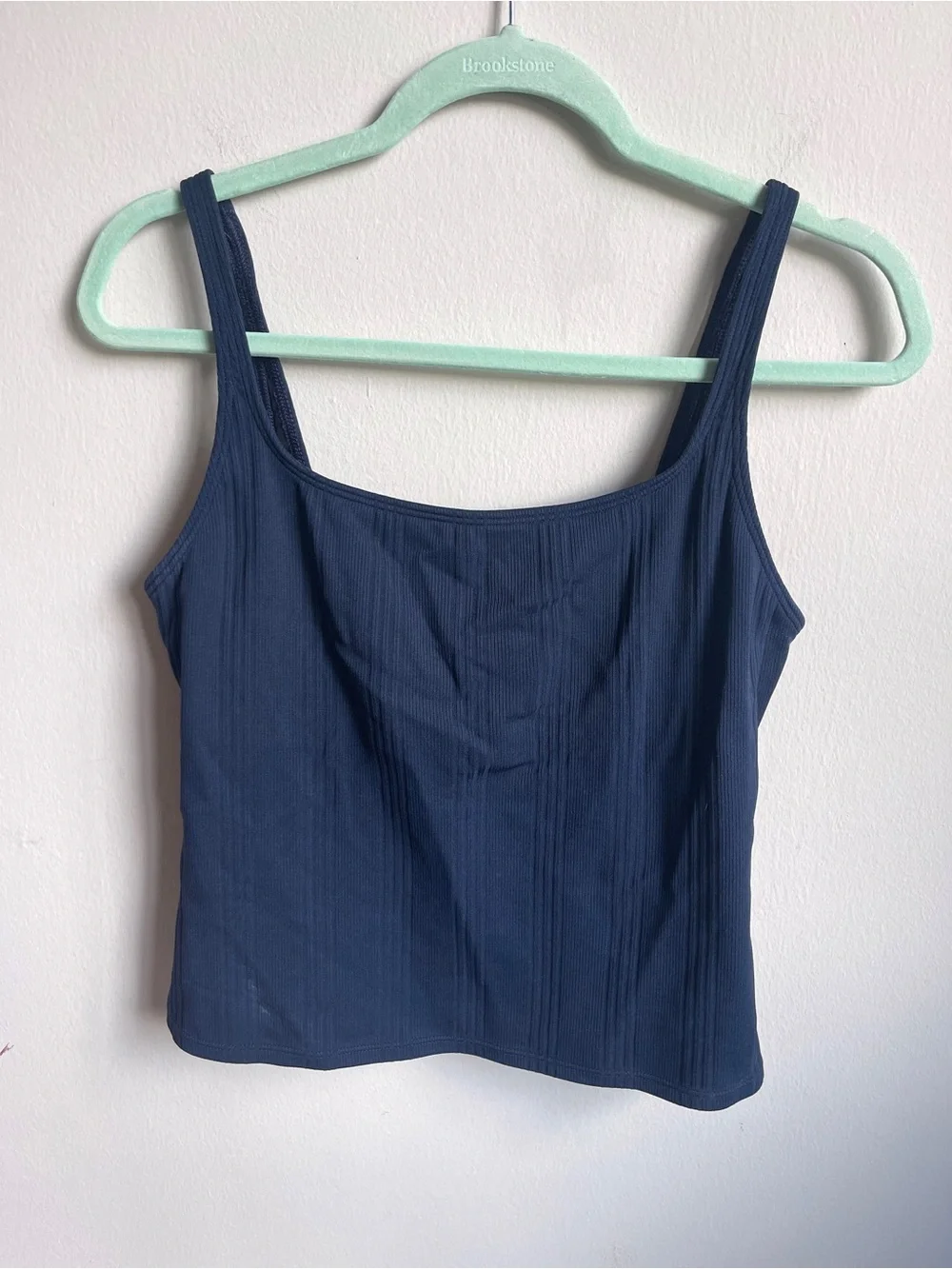 Vintage Nautica Navy Ribbed Tankini Top and High-Waist Briefs